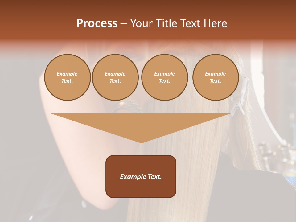 A Woman Is Cutting Her Hair With Scissors PowerPoint Template