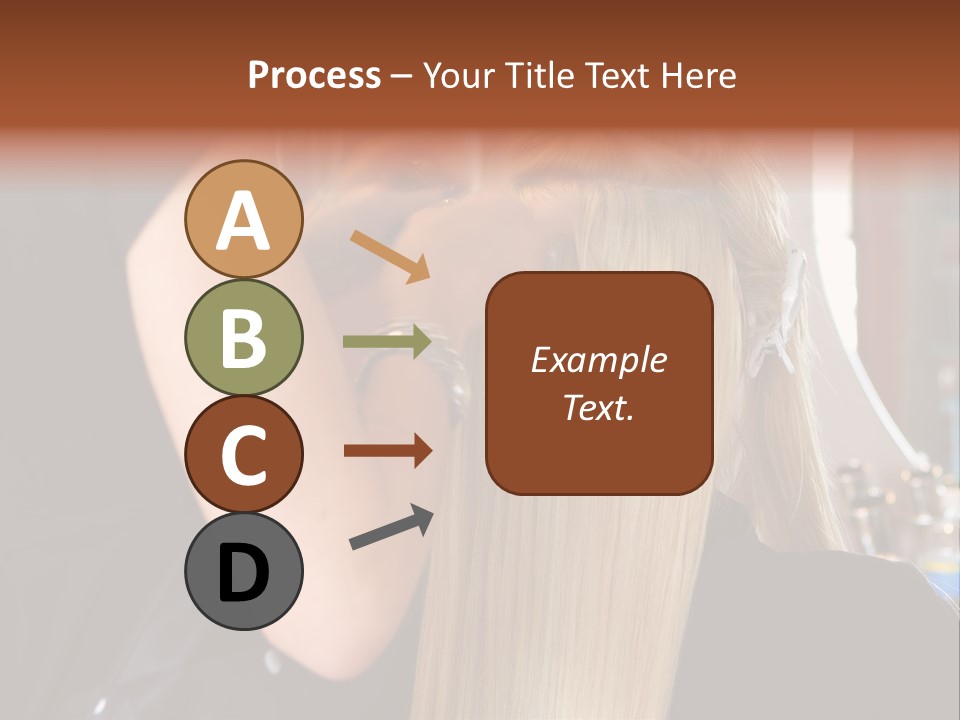 A Woman Is Cutting Her Hair With Scissors PowerPoint Template