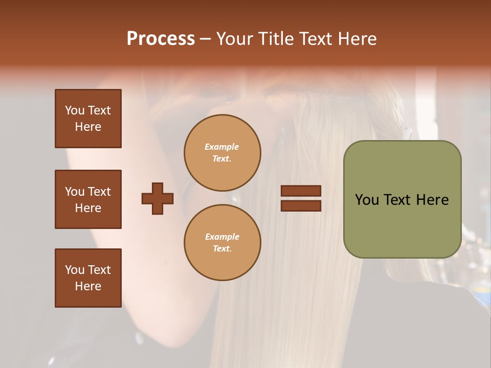 A Woman Is Cutting Her Hair With Scissors PowerPoint Template