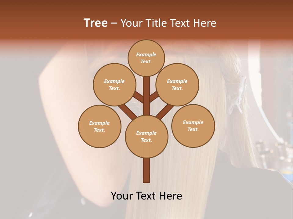 A Woman Is Cutting Her Hair With Scissors PowerPoint Template