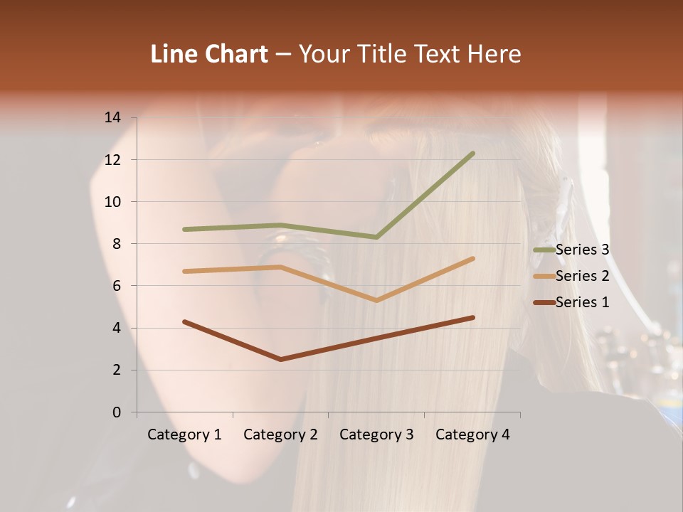 A Woman Is Cutting Her Hair With Scissors PowerPoint Template