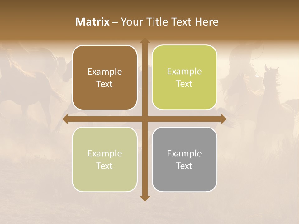 Two Cowboys Galloping And Roping Through The Desert PowerPoint Template