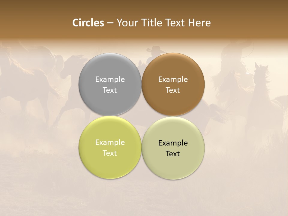 Two Cowboys Galloping And Roping Through The Desert PowerPoint Template