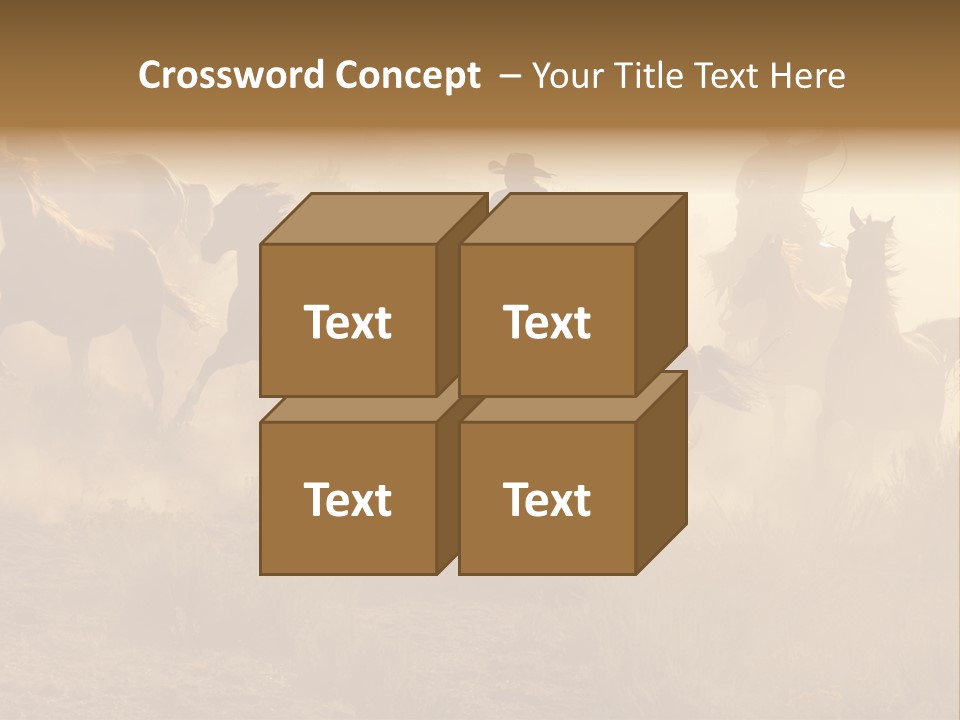 Two Cowboys Galloping And Roping Through The Desert PowerPoint Template