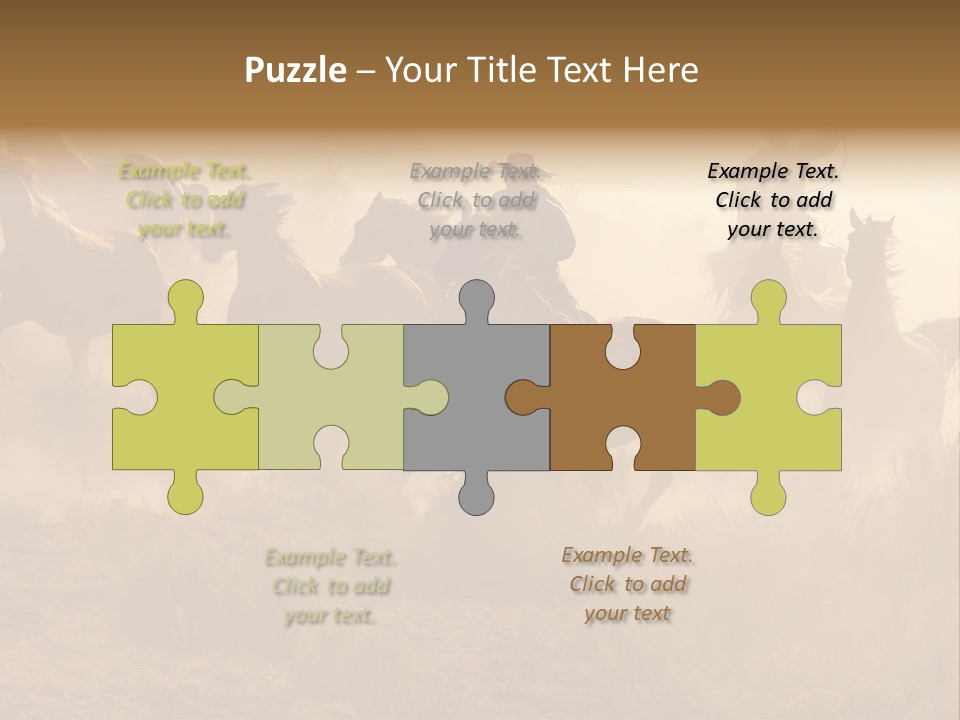 Two Cowboys Galloping And Roping Through The Desert PowerPoint Template