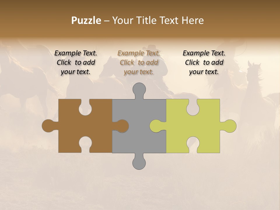 Two Cowboys Galloping And Roping Through The Desert PowerPoint Template