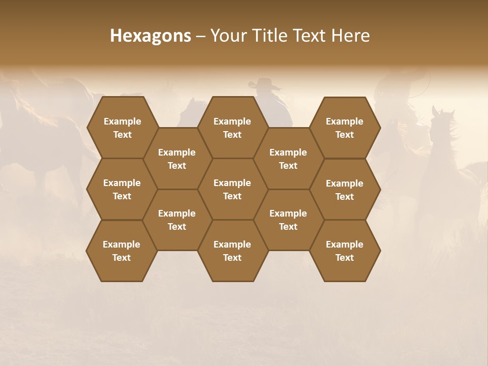 Two Cowboys Galloping And Roping Through The Desert PowerPoint Template