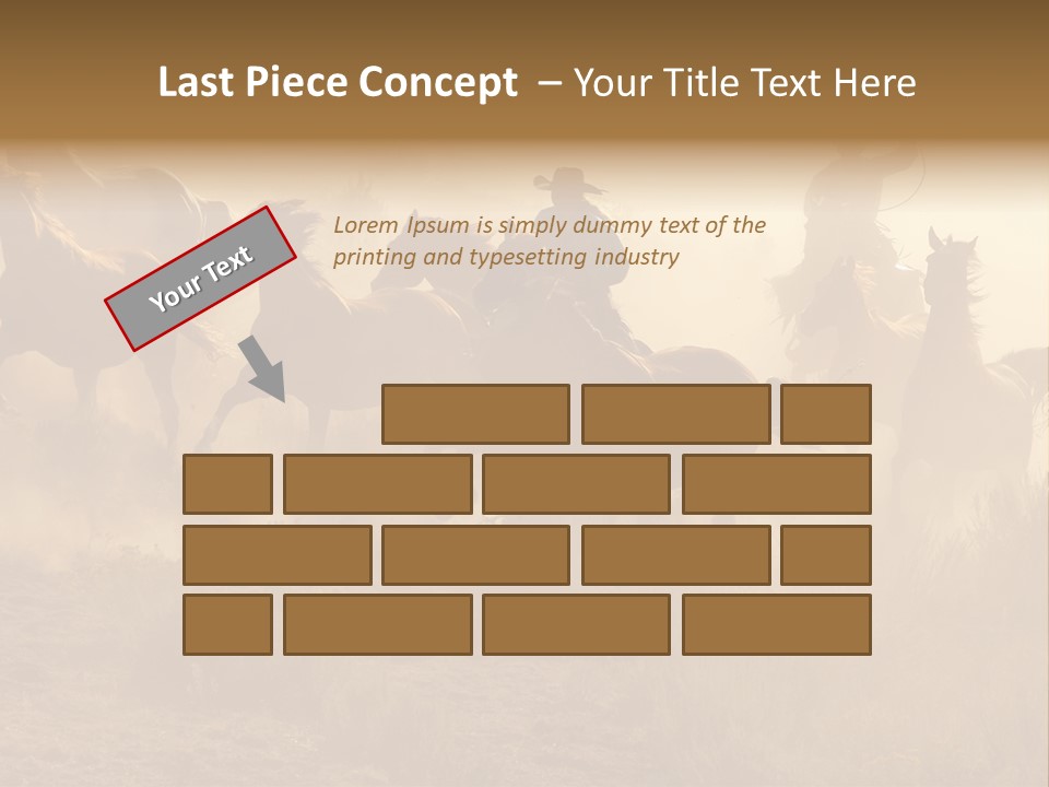 Two Cowboys Galloping And Roping Through The Desert PowerPoint Template