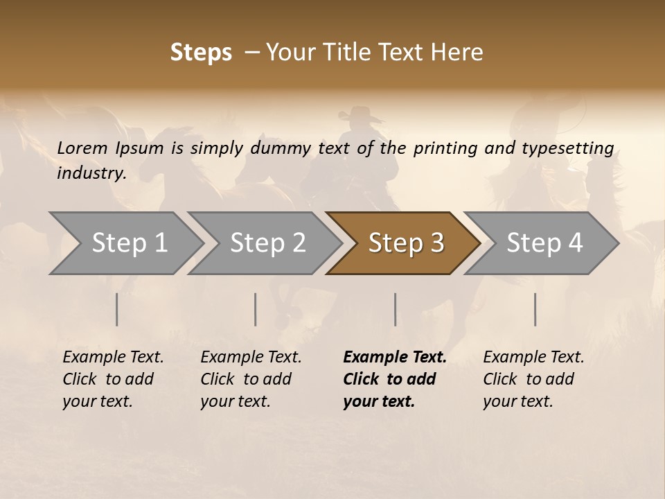Two Cowboys Galloping And Roping Through The Desert PowerPoint Template