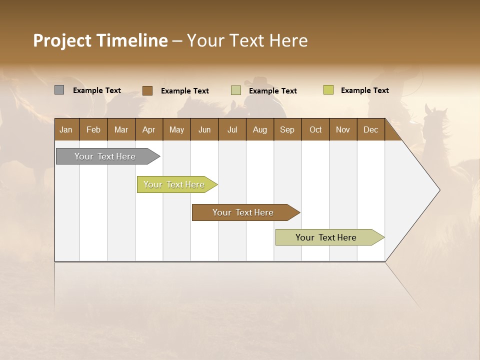 Two Cowboys Galloping And Roping Through The Desert PowerPoint Template