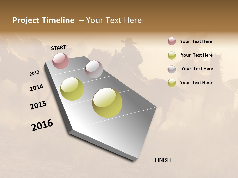 Two Cowboys Galloping And Roping Through The Desert PowerPoint Template