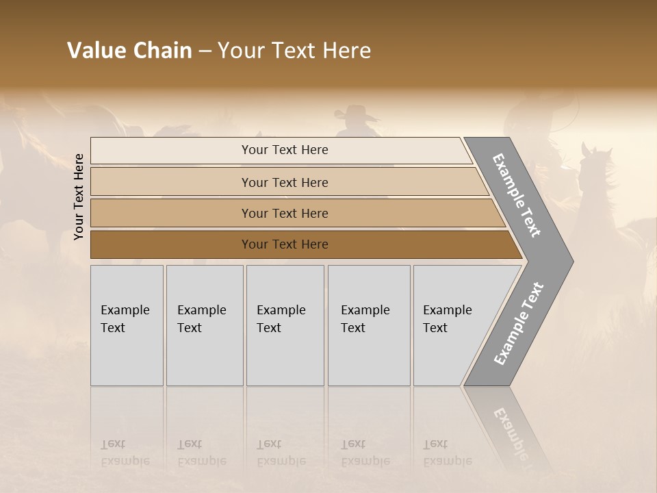 Two Cowboys Galloping And Roping Through The Desert PowerPoint Template