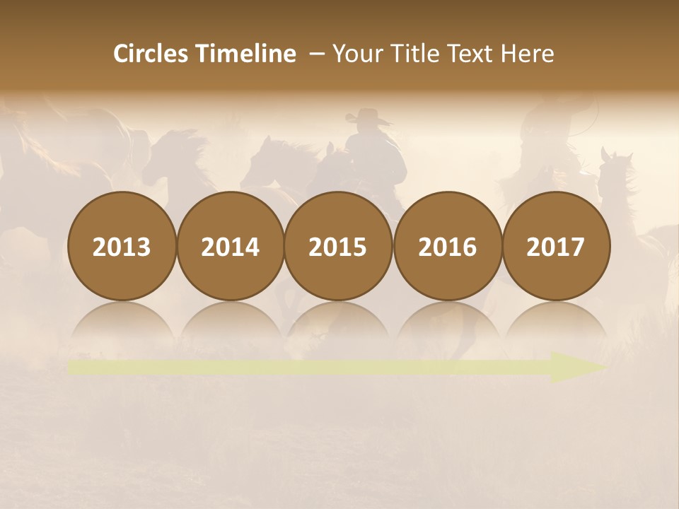 Two Cowboys Galloping And Roping Through The Desert PowerPoint Template