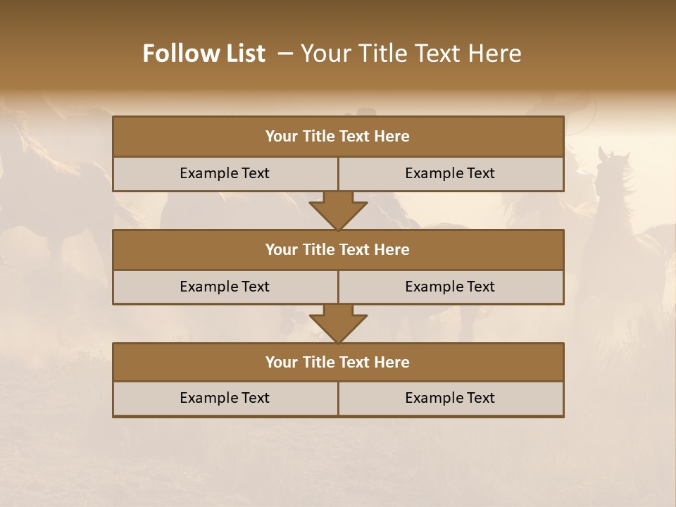 Two Cowboys Galloping And Roping Through The Desert PowerPoint Template