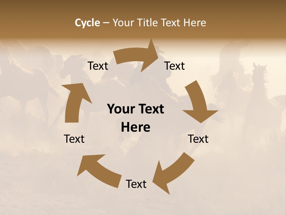 Two Cowboys Galloping And Roping Through The Desert PowerPoint Template