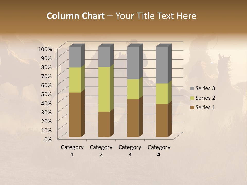 Two Cowboys Galloping And Roping Through The Desert PowerPoint Template