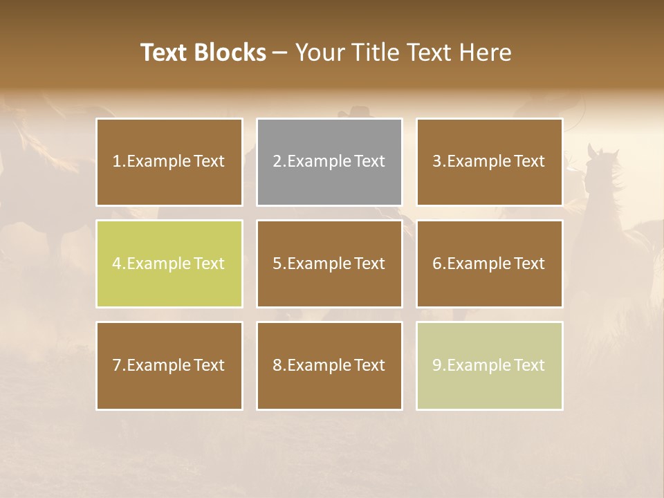 Two Cowboys Galloping And Roping Through The Desert PowerPoint Template