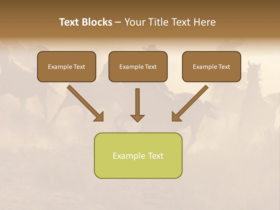 Two Cowboys Galloping And Roping Through The Desert PowerPoint Template