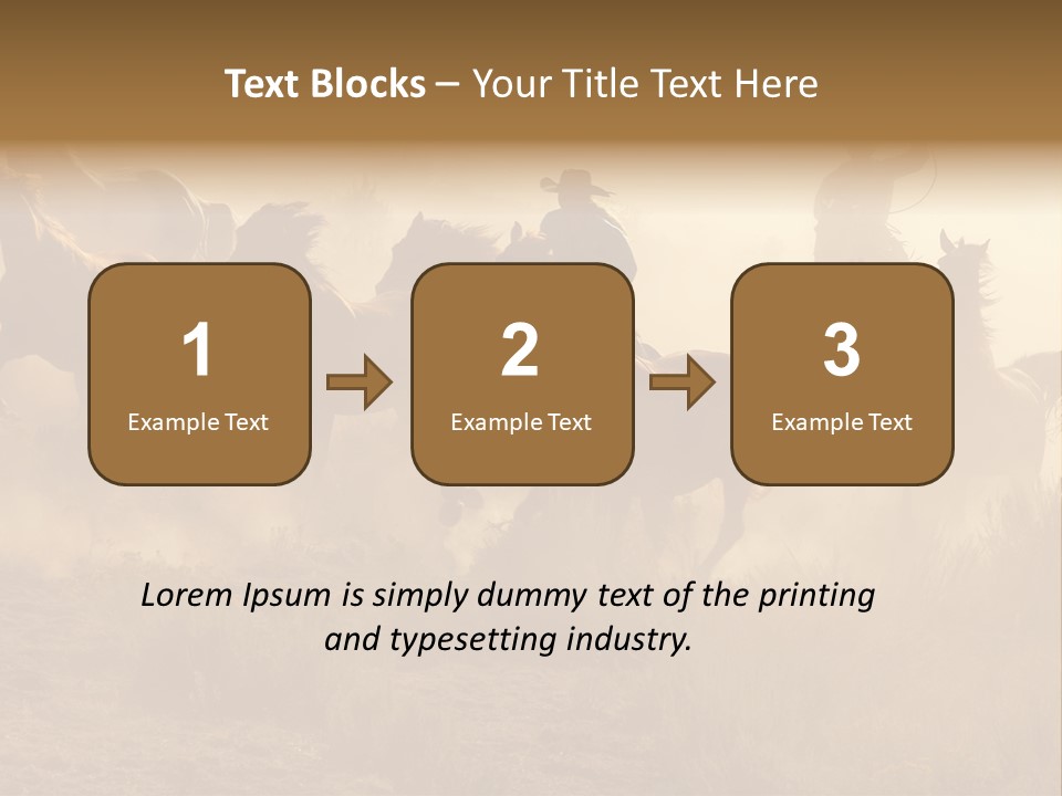 Two Cowboys Galloping And Roping Through The Desert PowerPoint Template