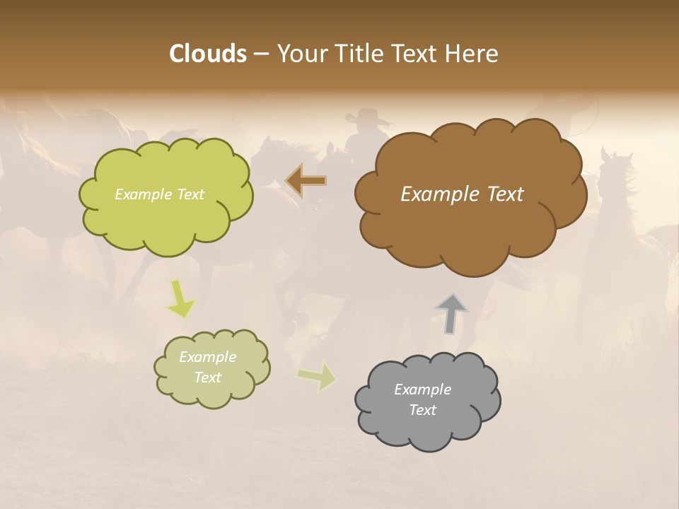 Two Cowboys Galloping And Roping Through The Desert PowerPoint Template