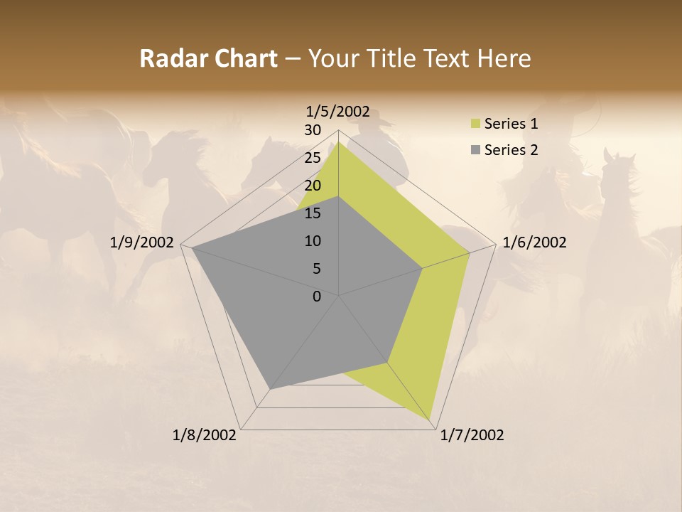 Two Cowboys Galloping And Roping Through The Desert PowerPoint Template