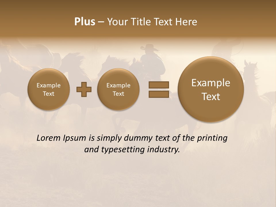 Two Cowboys Galloping And Roping Through The Desert PowerPoint Template