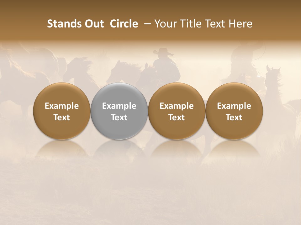 Two Cowboys Galloping And Roping Through The Desert PowerPoint Template