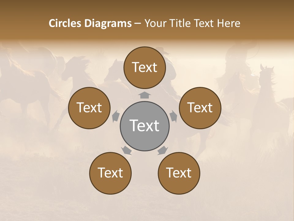 Two Cowboys Galloping And Roping Through The Desert PowerPoint Template