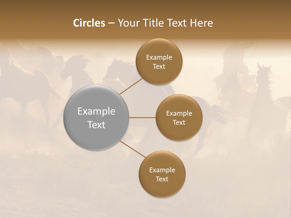 Two Cowboys Galloping And Roping Through The Desert PowerPoint Template