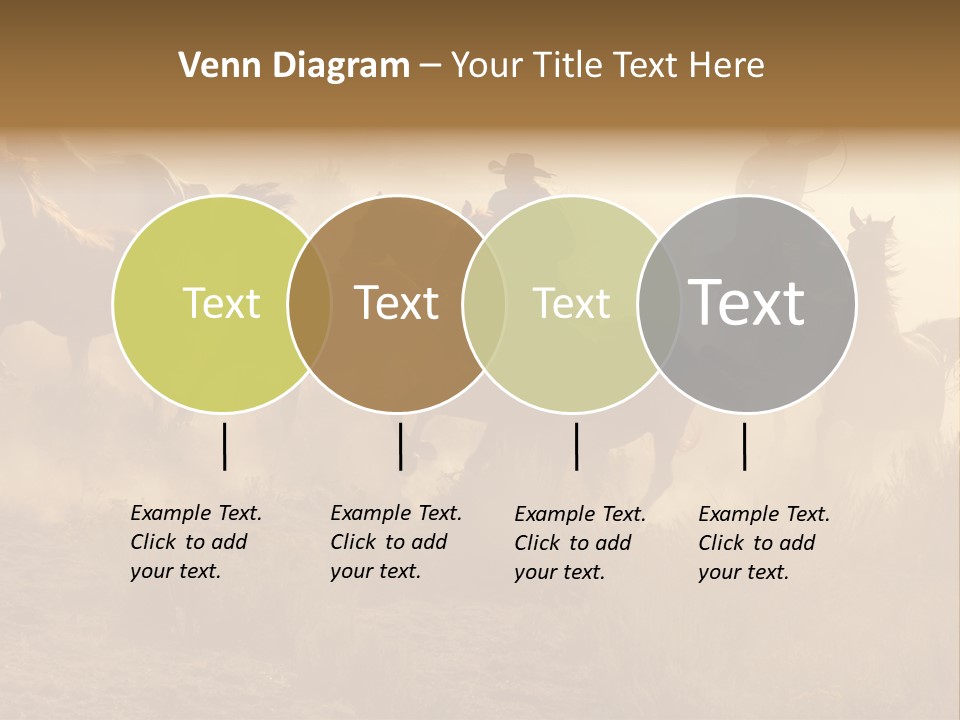 Two Cowboys Galloping And Roping Through The Desert PowerPoint Template