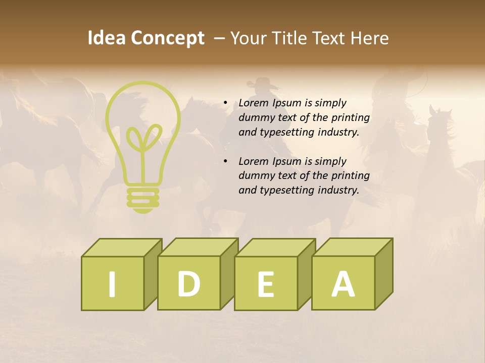 Two Cowboys Galloping And Roping Through The Desert PowerPoint Template