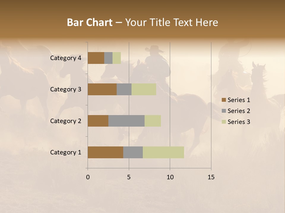 Two Cowboys Galloping And Roping Through The Desert PowerPoint Template