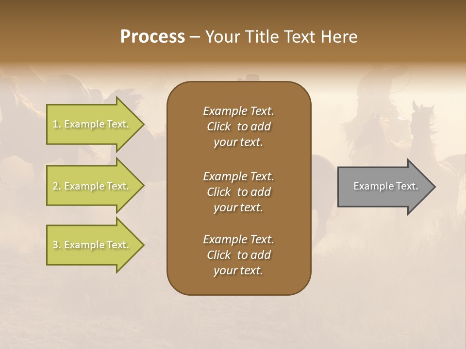 Two Cowboys Galloping And Roping Through The Desert PowerPoint Template