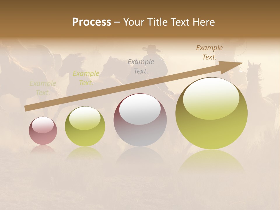 Two Cowboys Galloping And Roping Through The Desert PowerPoint Template