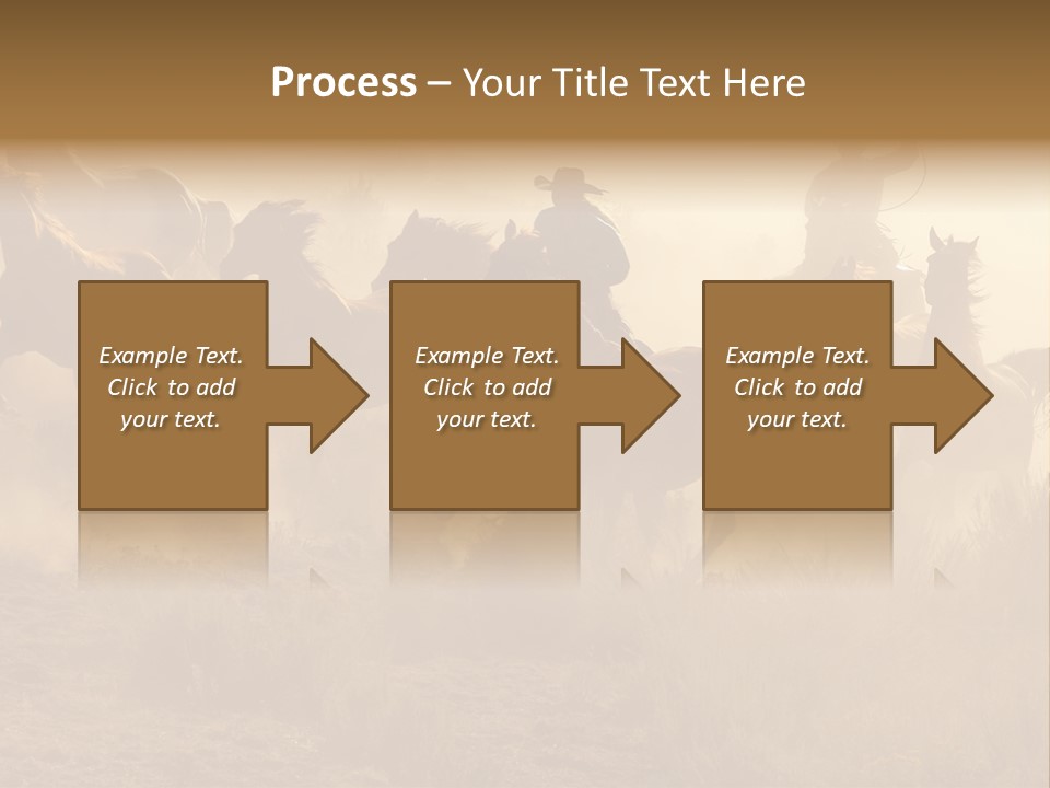 Two Cowboys Galloping And Roping Through The Desert PowerPoint Template