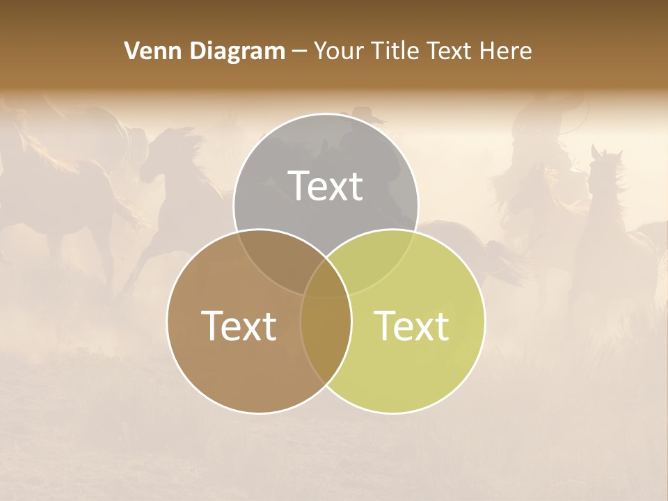 Two Cowboys Galloping And Roping Through The Desert PowerPoint Template