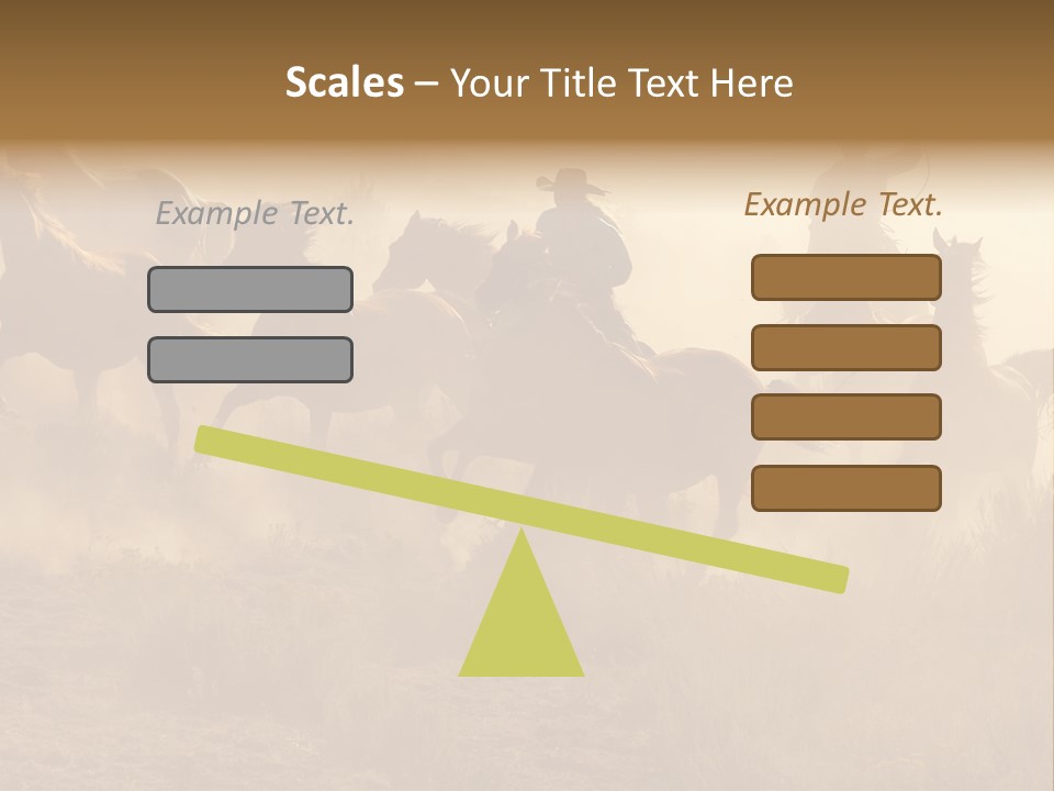 Two Cowboys Galloping And Roping Through The Desert PowerPoint Template