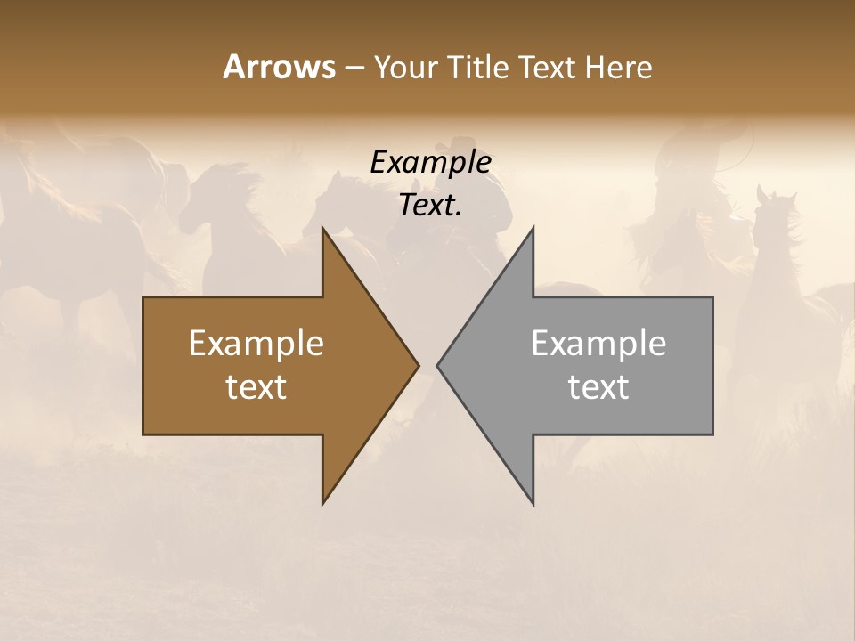 Two Cowboys Galloping And Roping Through The Desert PowerPoint Template