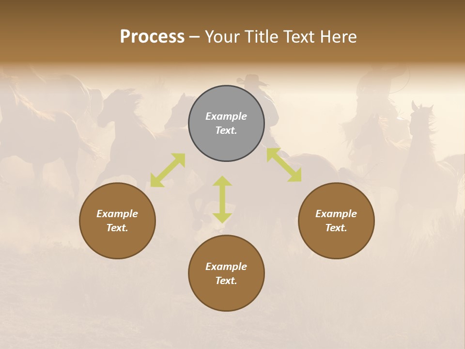 Two Cowboys Galloping And Roping Through The Desert PowerPoint Template