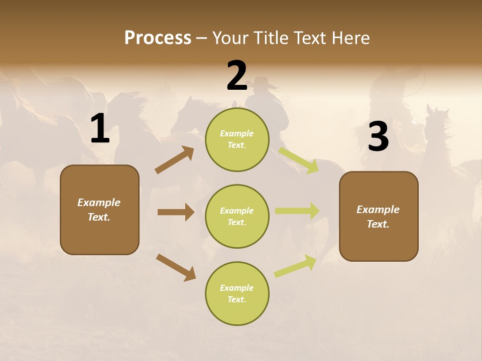 Two Cowboys Galloping And Roping Through The Desert PowerPoint Template