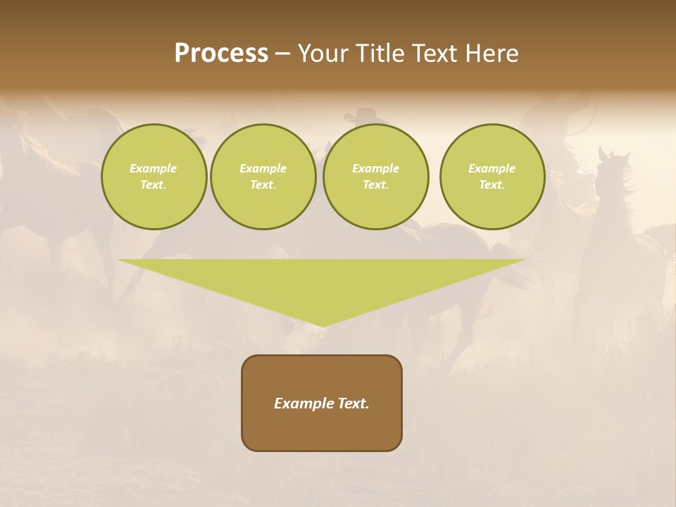 Two Cowboys Galloping And Roping Through The Desert PowerPoint Template
