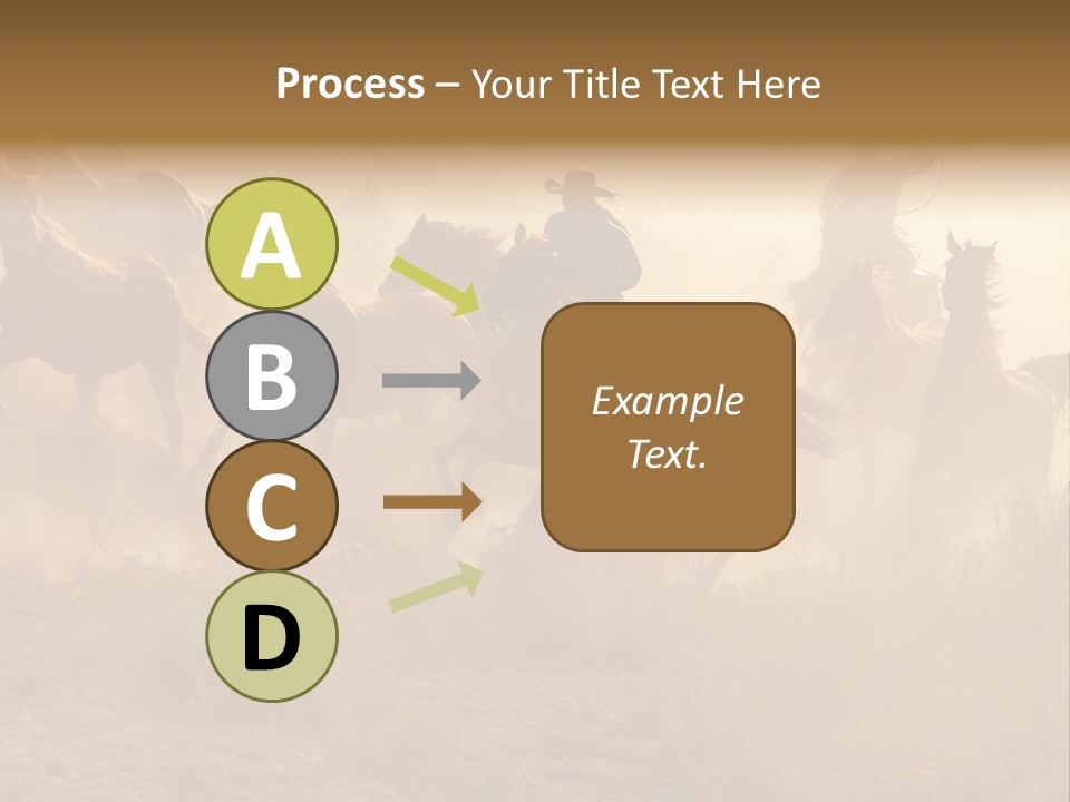 Two Cowboys Galloping And Roping Through The Desert PowerPoint Template