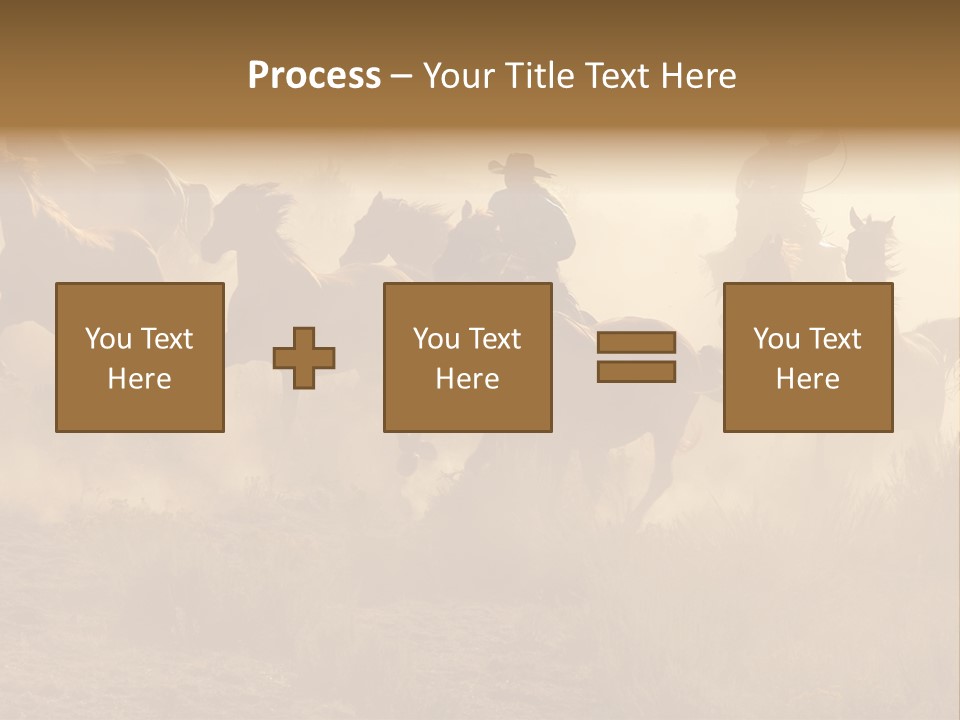 Two Cowboys Galloping And Roping Through The Desert PowerPoint Template