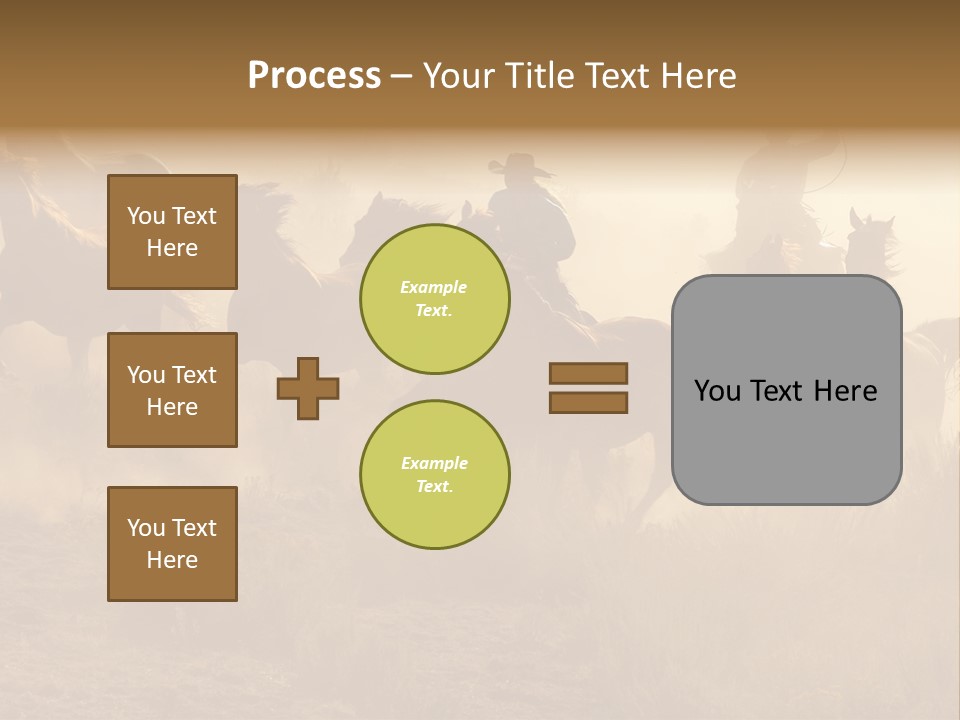Two Cowboys Galloping And Roping Through The Desert PowerPoint Template