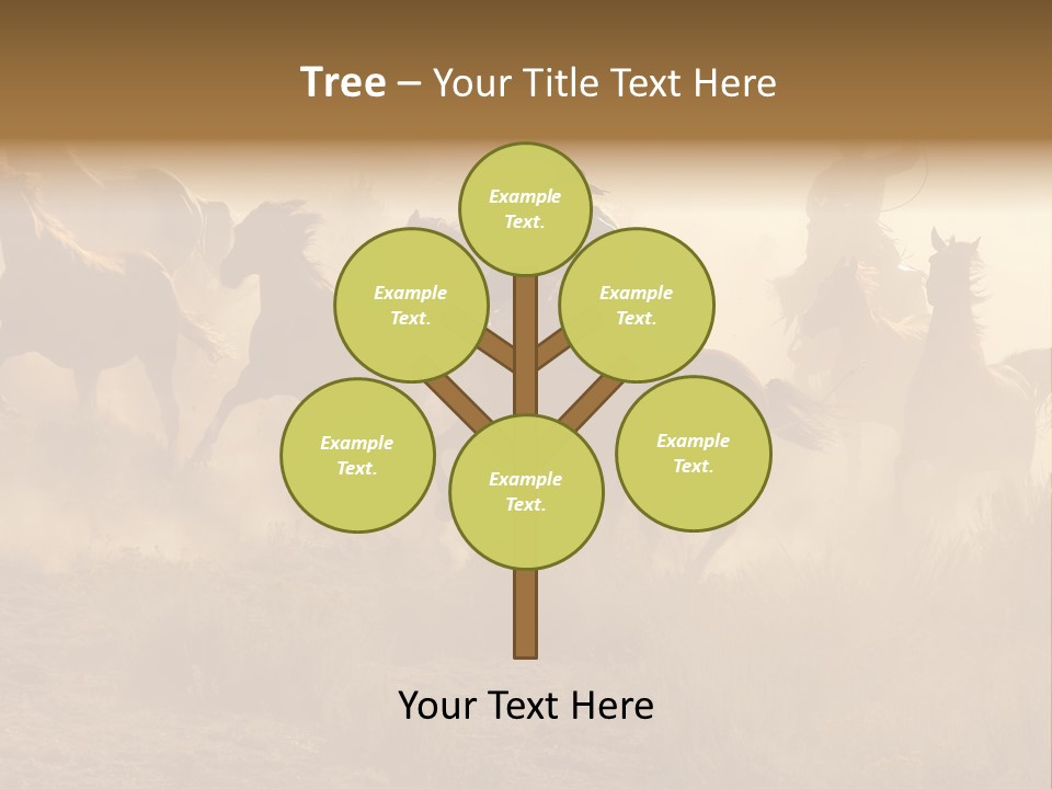 Two Cowboys Galloping And Roping Through The Desert PowerPoint Template