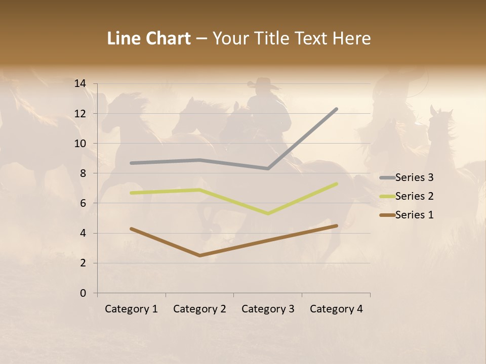 Two Cowboys Galloping And Roping Through The Desert PowerPoint Template