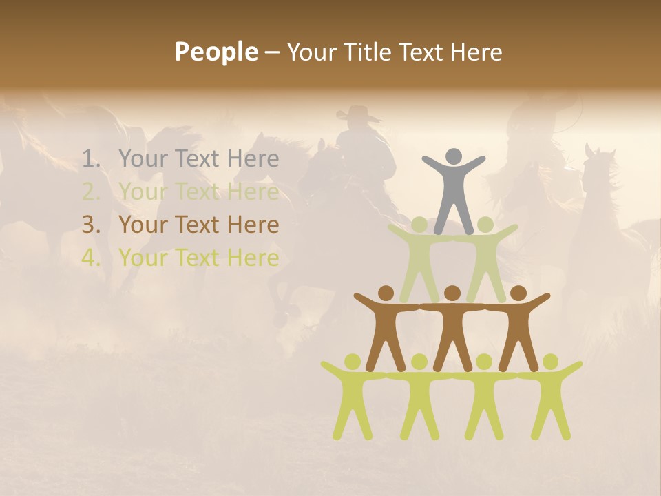 Two Cowboys Galloping And Roping Through The Desert PowerPoint Template