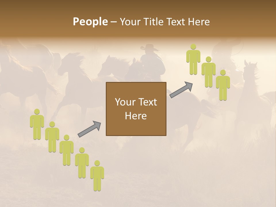 Two Cowboys Galloping And Roping Through The Desert PowerPoint Template