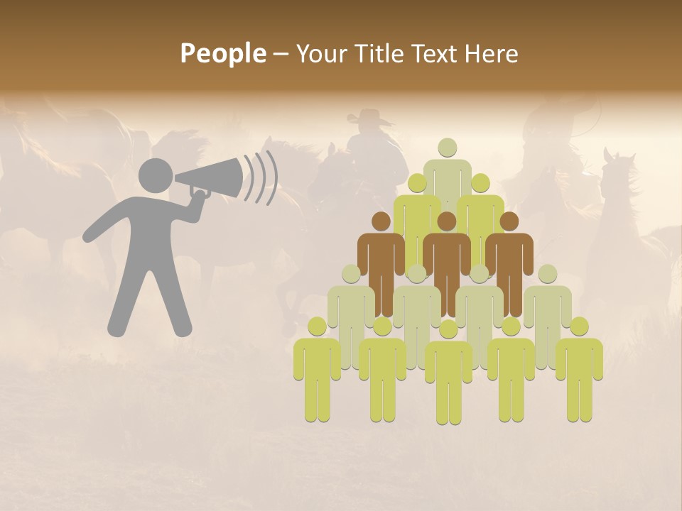 Two Cowboys Galloping And Roping Through The Desert PowerPoint Template