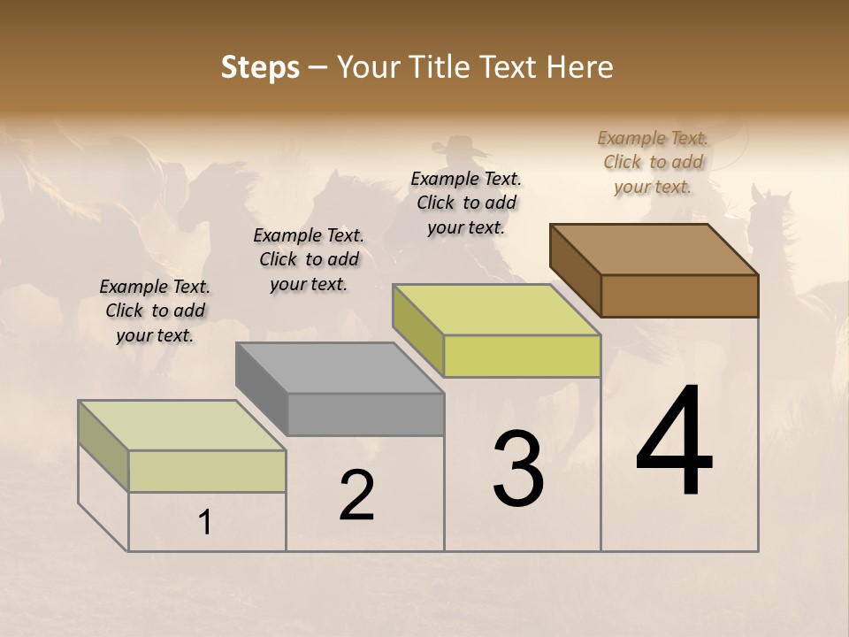 Two Cowboys Galloping And Roping Through The Desert PowerPoint Template